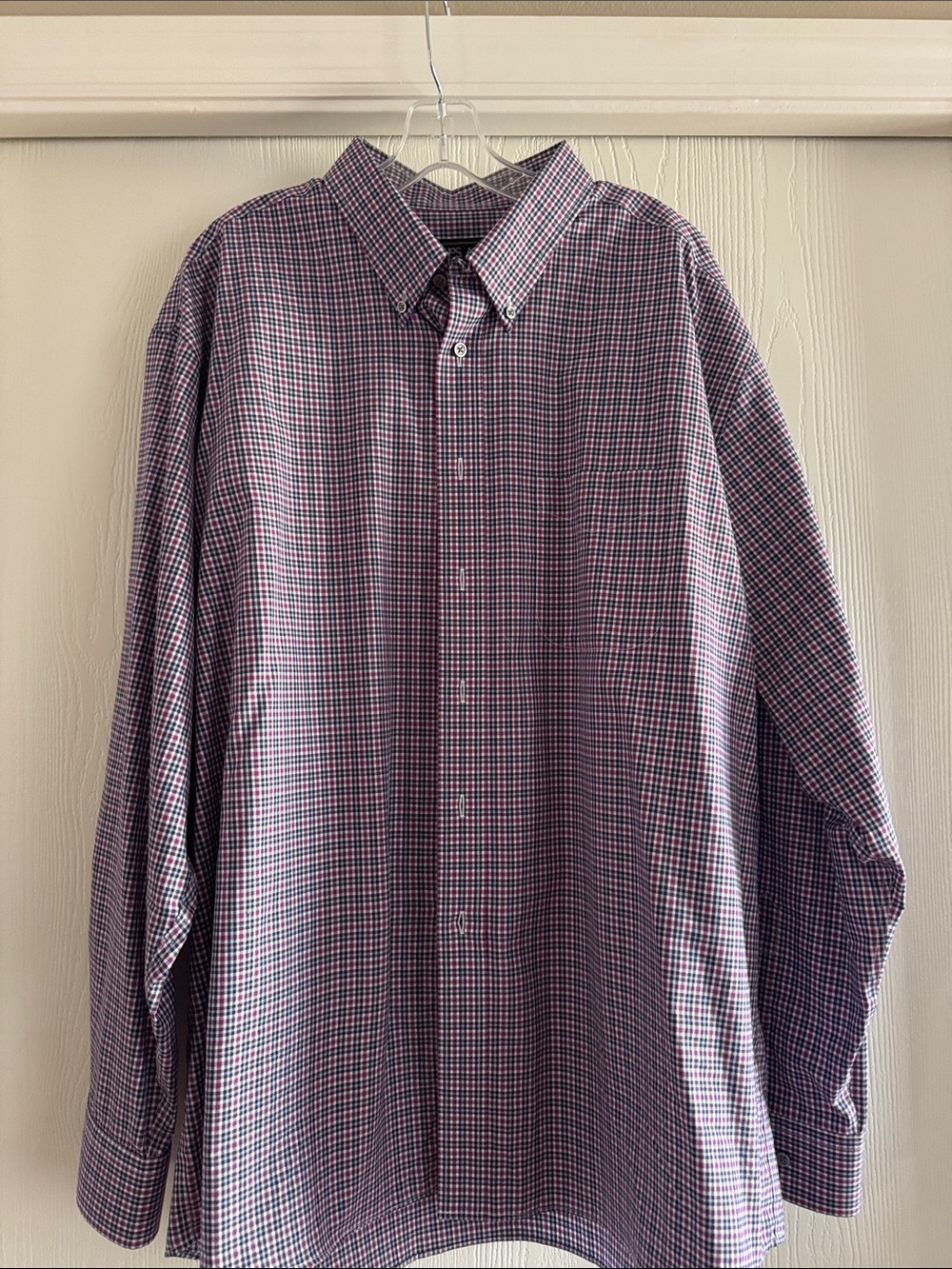 Jos. A. Bank Purple and Blue Checked Button-Down Shirt